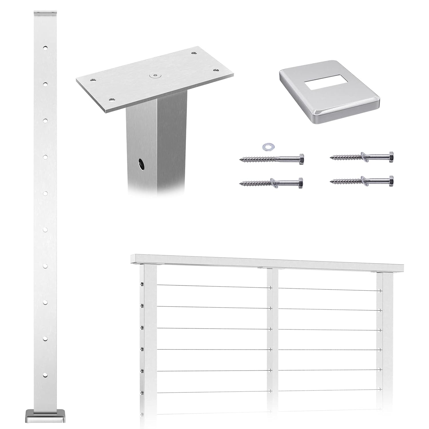 Stainless Steel Brushed Pre-Drilled Posts P125