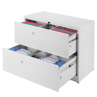 White Metal File Cabinet B6996