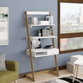 White L-Shaped Ladder Desk D73287