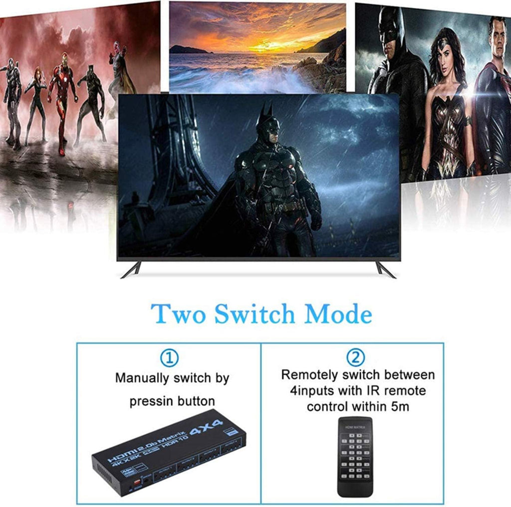 4K HDMI Matrix Switcher 4x4 with Infrared Remote Control L941779