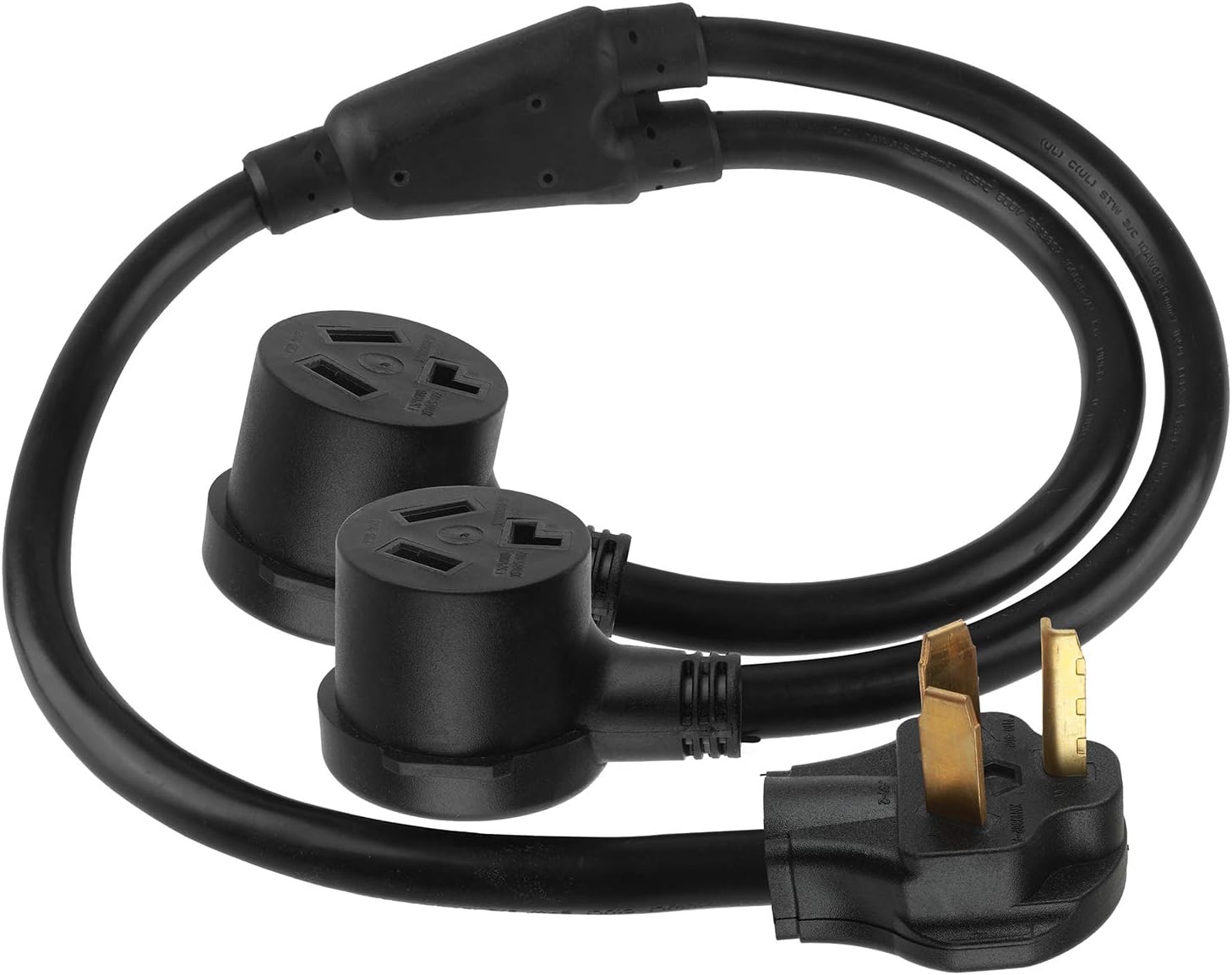 3 Prong Dryer Y Splitter Cord Adapter, 30AMP, 250 Volt, Pack of 2 N6820