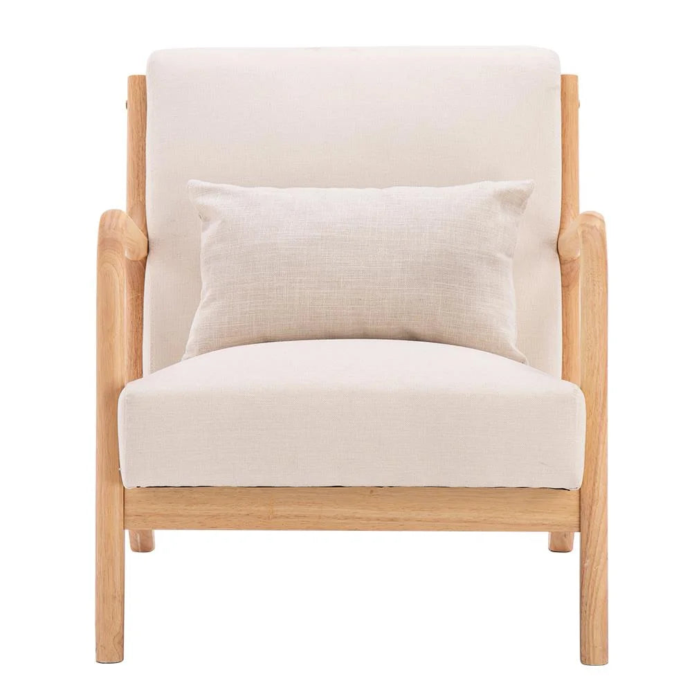 Beige Fabric Single Sofa S884