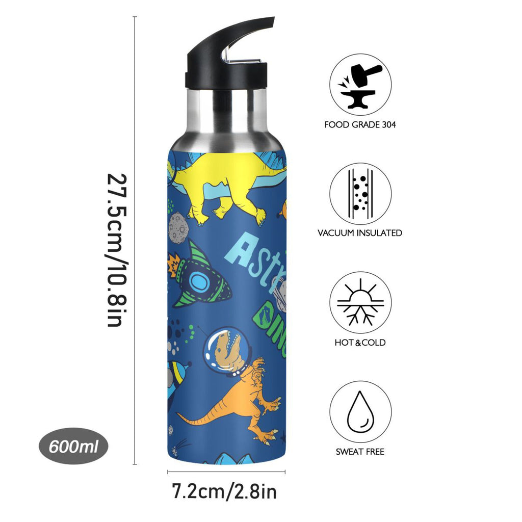 Stainless Steel Insulated Thermos Vacuum Flask Water Bottle with Straw Lid G5754