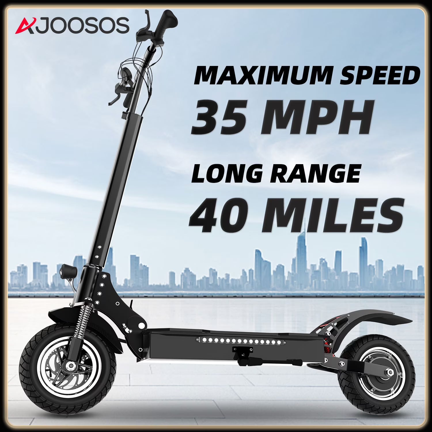 Electric Scooter with 10" Pneumatic Tire, 1600W Motor, 40 Miles Range G418533