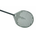 Carbon 16x22 Anodized Aluminum Square Perforated Pizza Peel with Handle Q295
