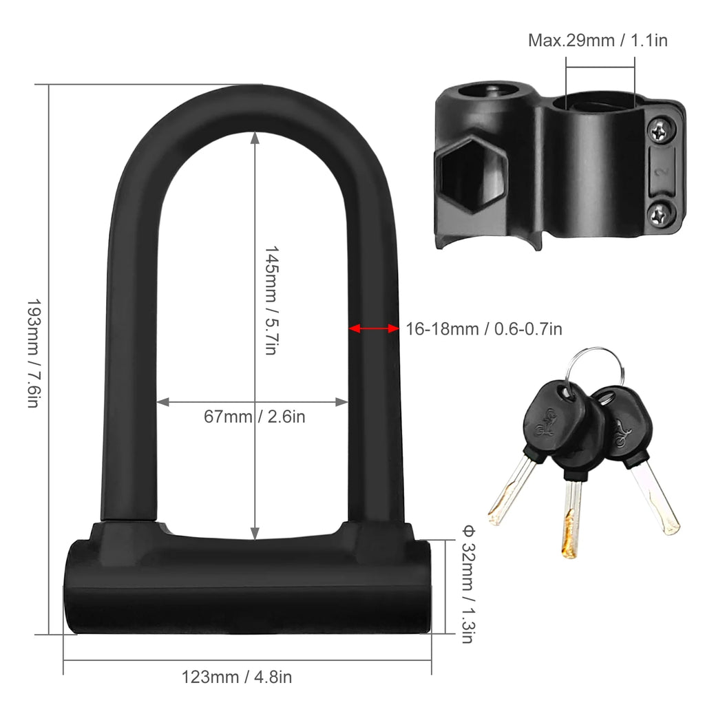 Heavy Duty U Lock with Mounting Bracket J49770