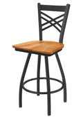 Pewter Swivel Stool with Medium Maple Seat Q771