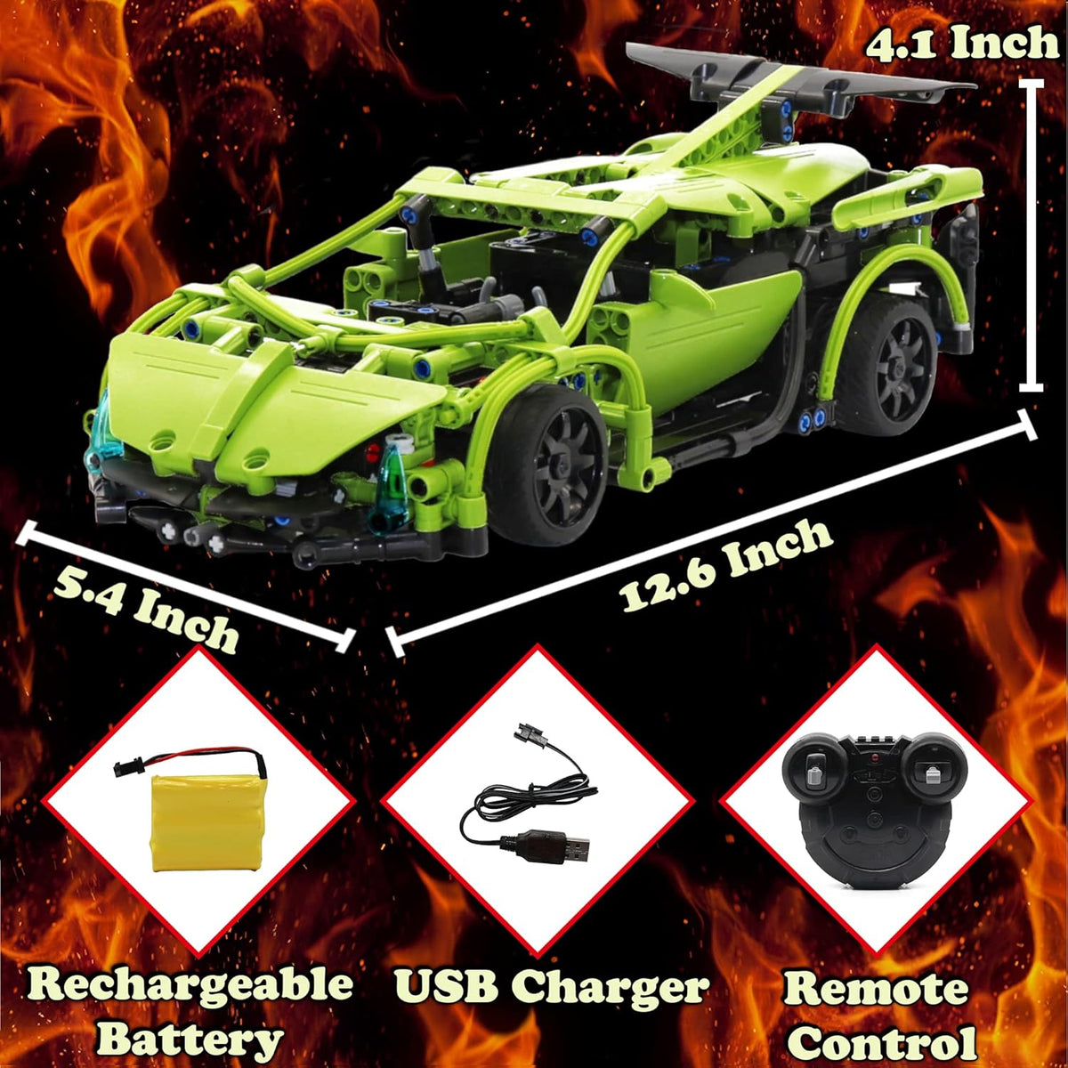 Build Your Own RC Car Kit, 453pc Stem Building Sets Z151