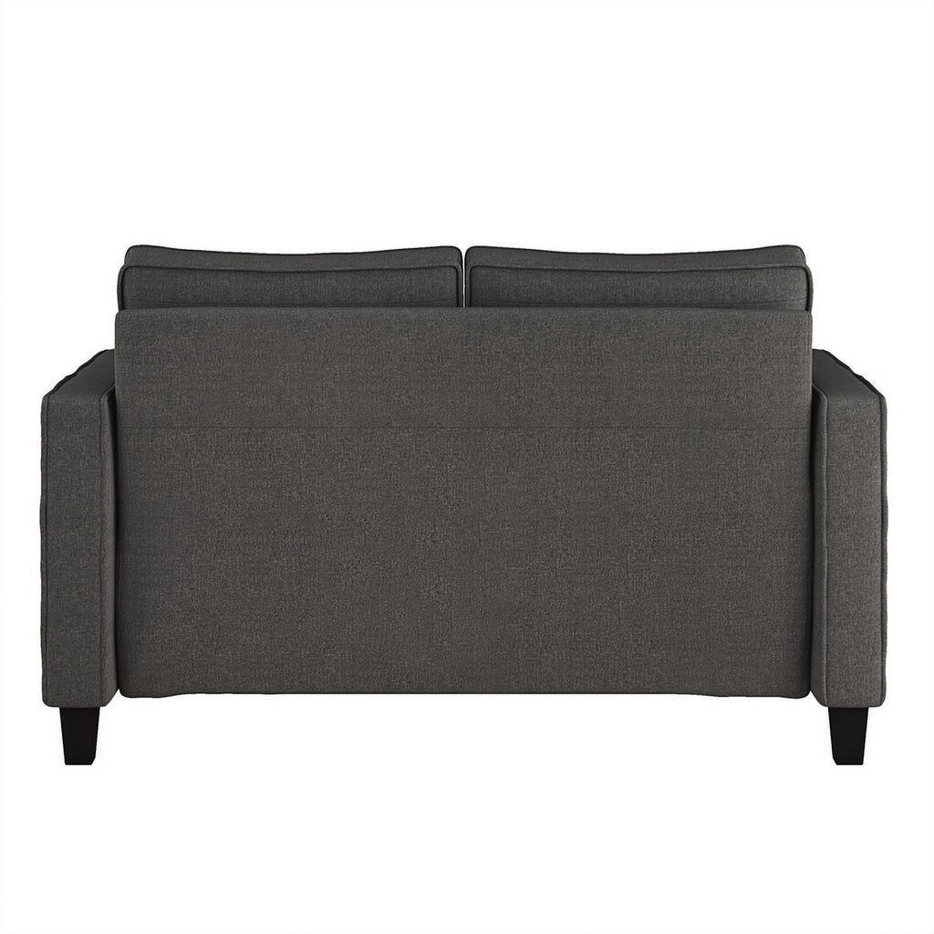Gray Linen-Like Fabric Upholstered 2 Seater Loveseat Sofa Q664