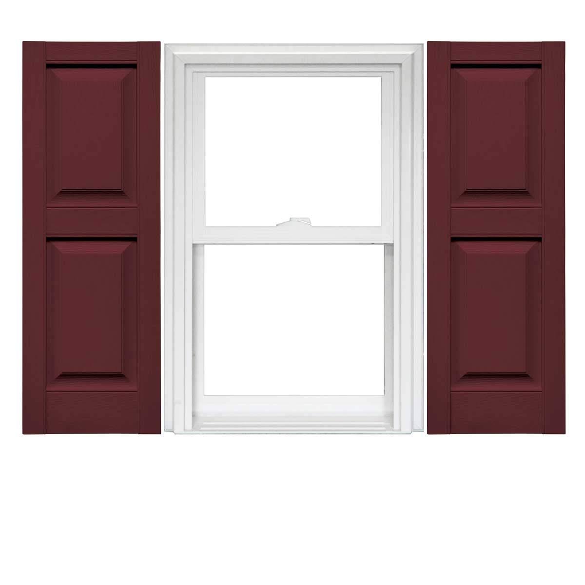 Wineberry Raised Panel Vinyl Shutters (1 Pair) 14.75 x 75 F21287