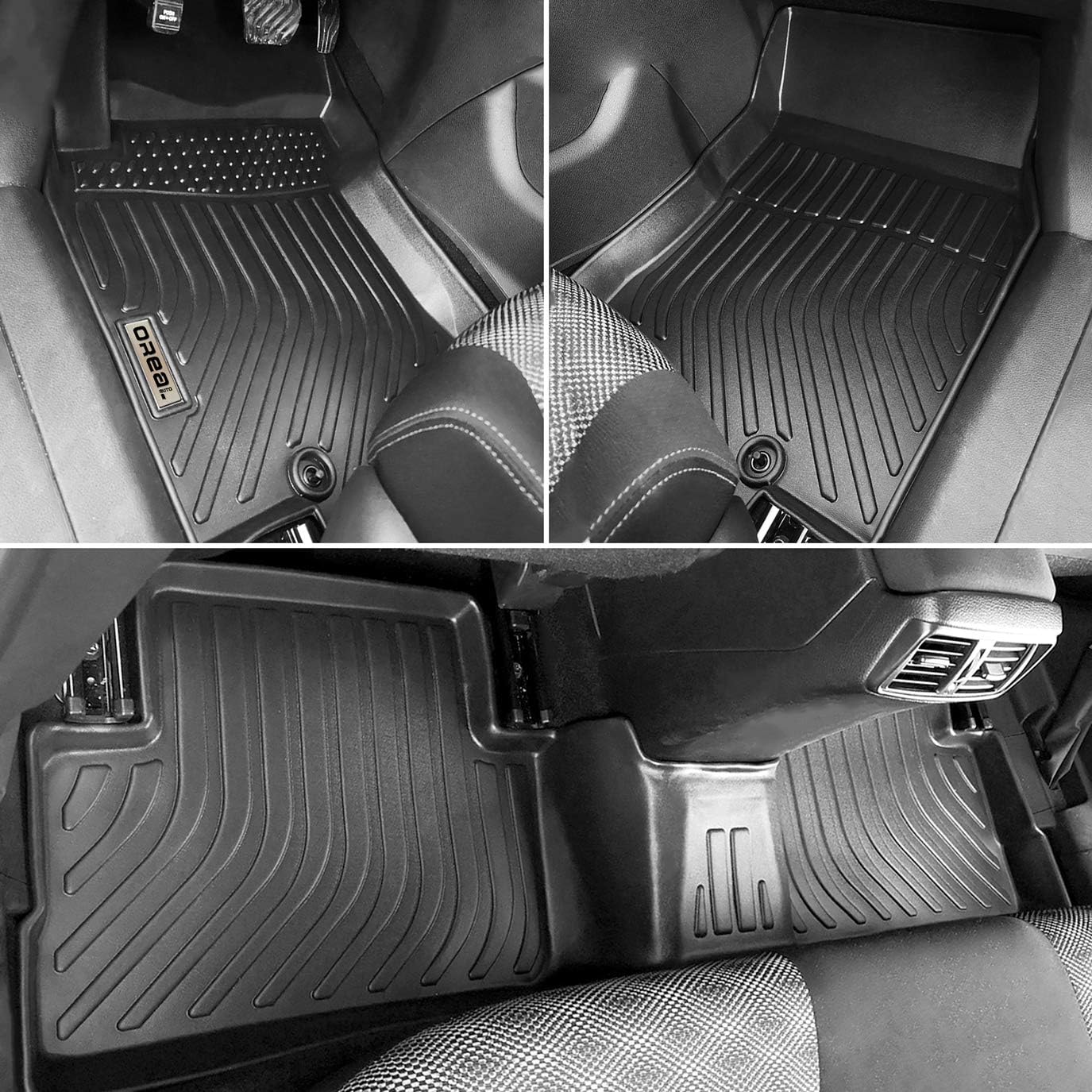 Black Front Rear Car Mats for Nissan Rogue Sport 2017-2021 W158
