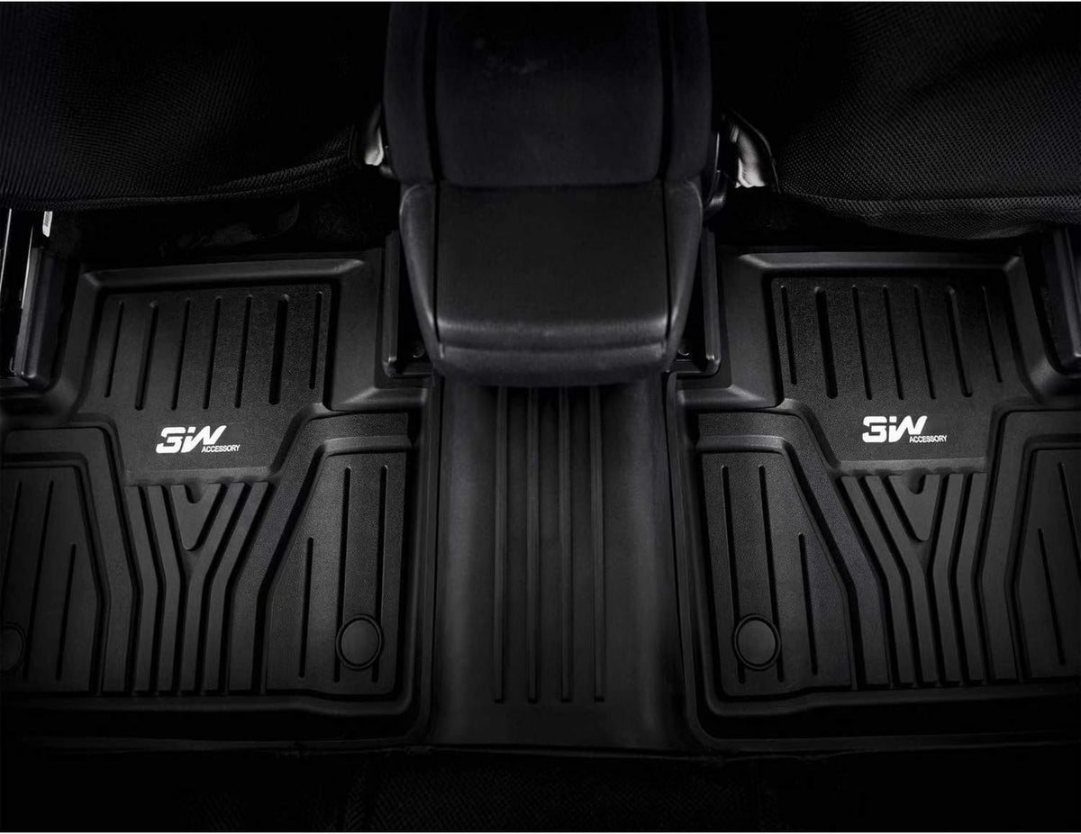 Black All Weather Heavy Duty TPE Car Floor Mats 2 Rows O4459