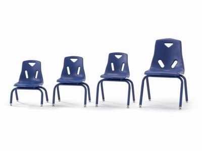 Green Stacking Chairs with Powder-Coated Legs, Set of 6 E710
