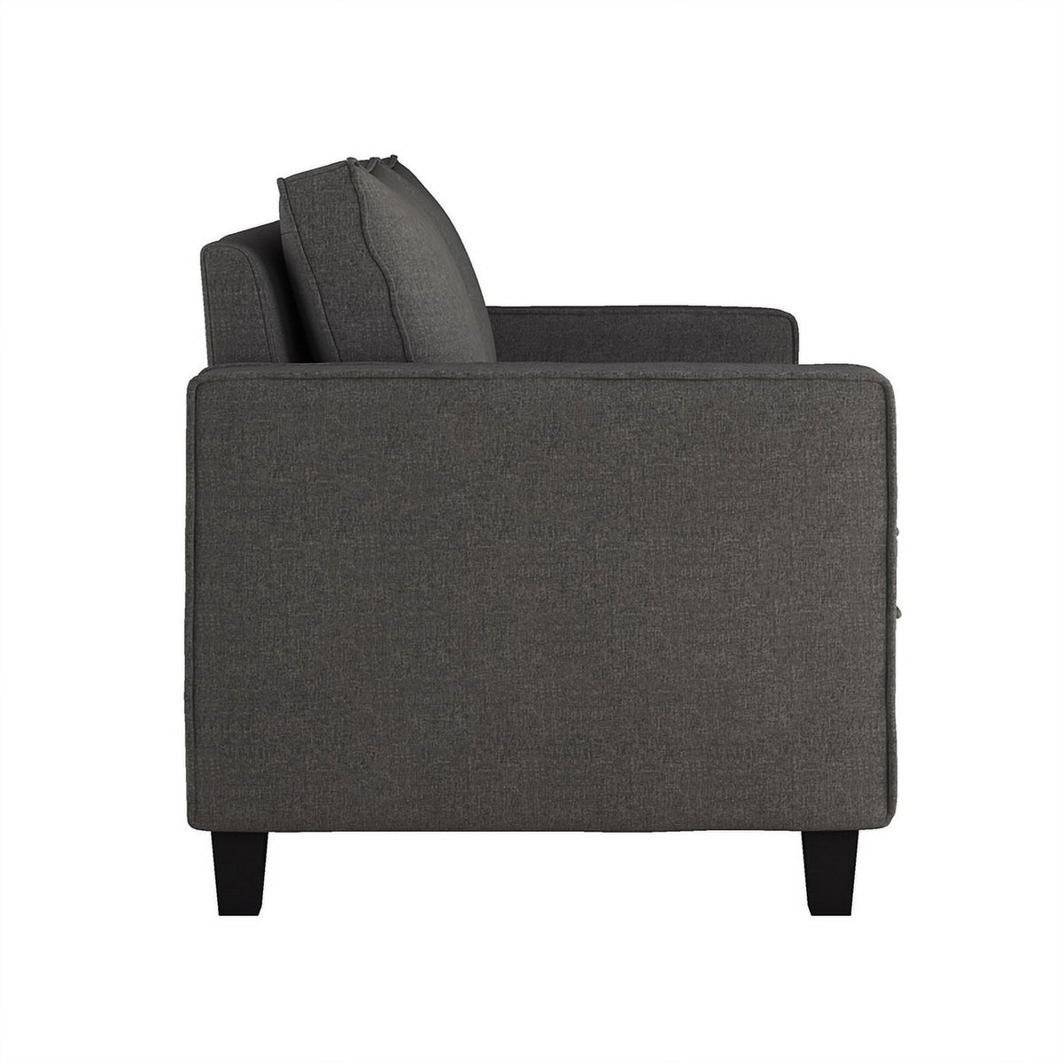 Gray Linen-Like Fabric Upholstered 2 Seater Loveseat Sofa Q664