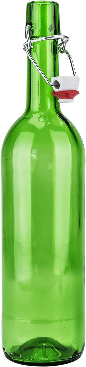 Green Glass Wine Bottle With Stopper, Swing Top F424
