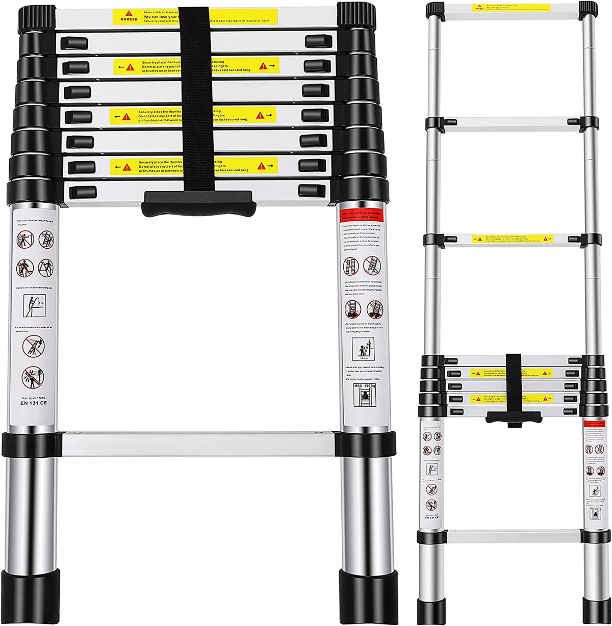 8.5FT Folding Aluminum Alloy Extension Ladder Y93779