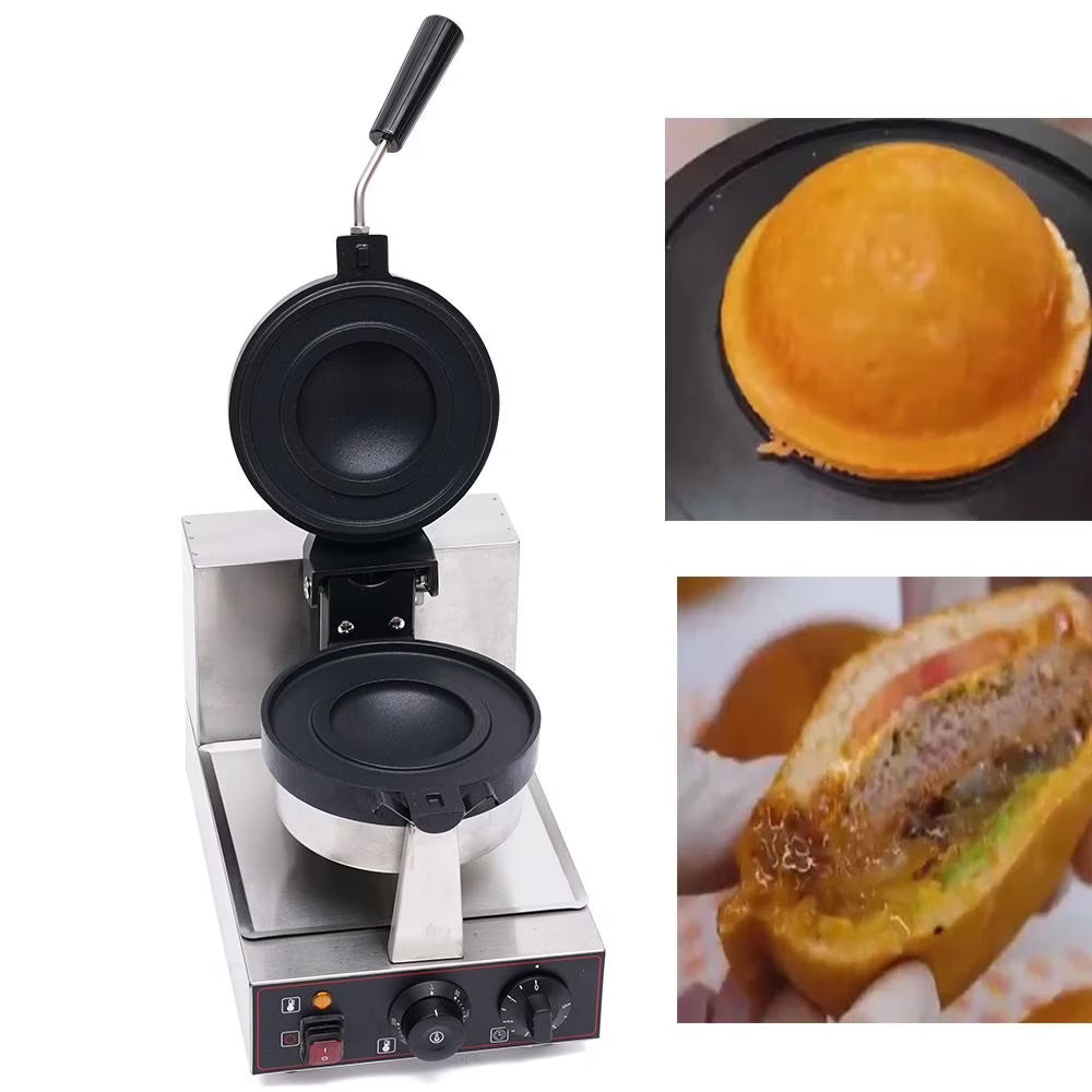 Electric Burger Waffle Maker Non Stick Panini Press Machine 1000W Single Head K92270