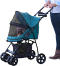 Pet Stroller with Removable Liner and Storage Basket X87740