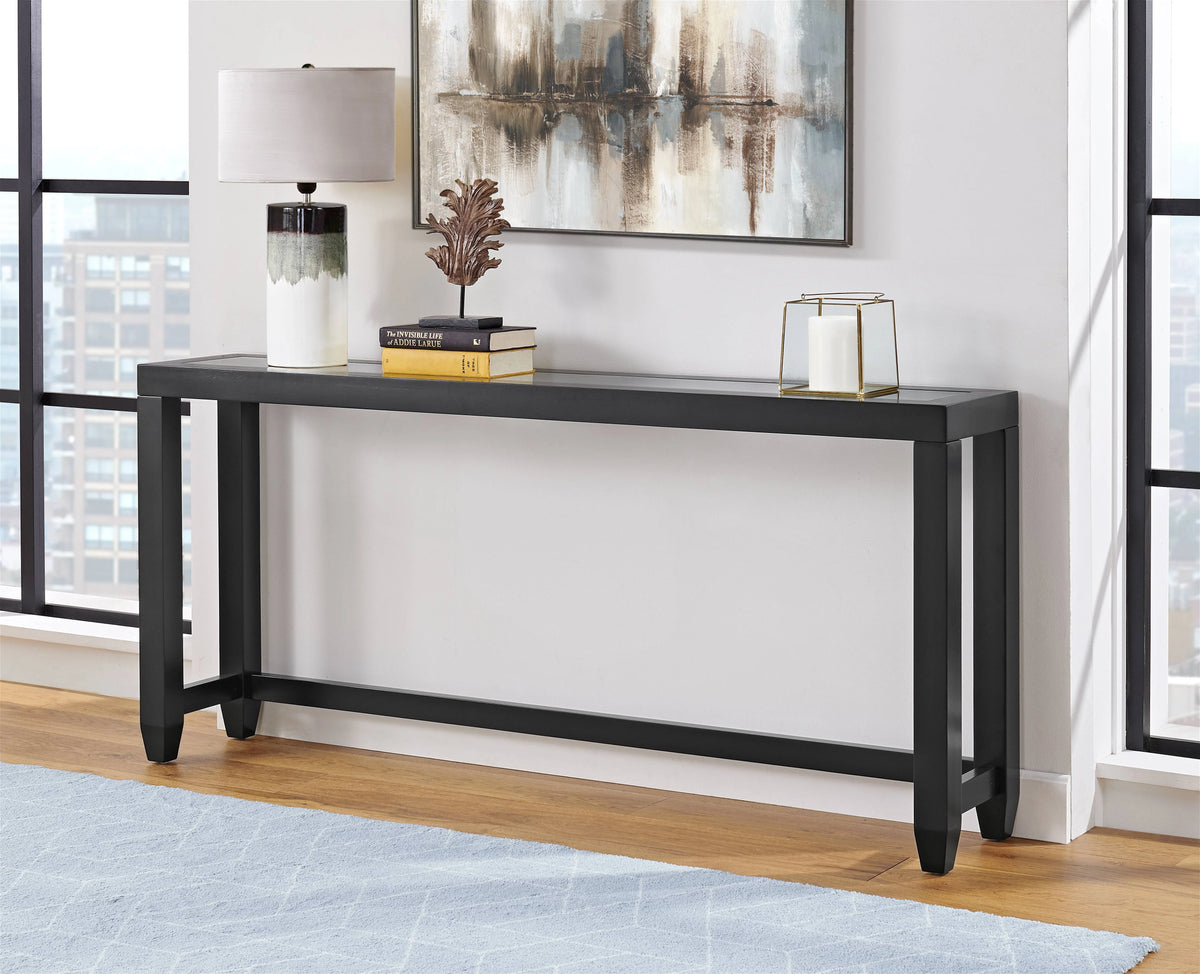 Black Glass Top Sofa Console Table H450