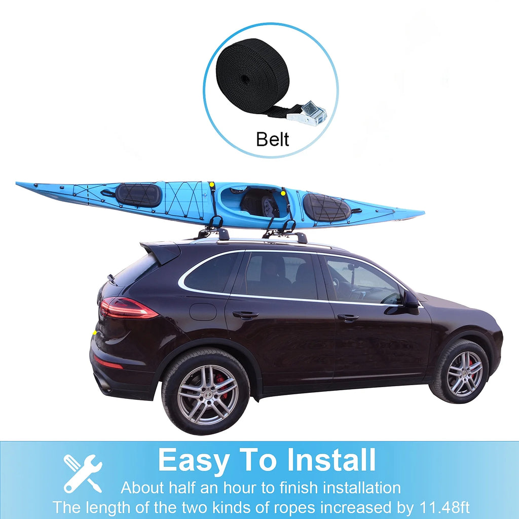 Kayak Roof Rack with 4 Ropes G416371