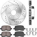 Premium D/S 4 Lug Brake Disc Rotors + Ceramic Brake Pads + Hardware D198591