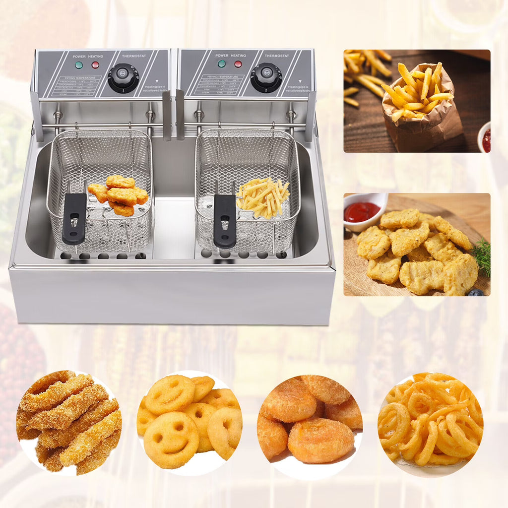12L 5000W Commercial Electric Countertop Deep Fryer W143