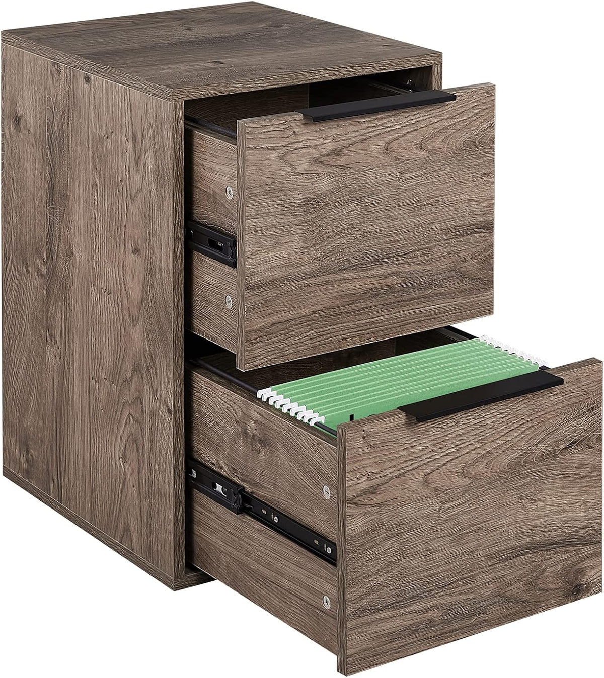 2 Drawer Wooden File Cabinet with Open Storage Shelf S401828