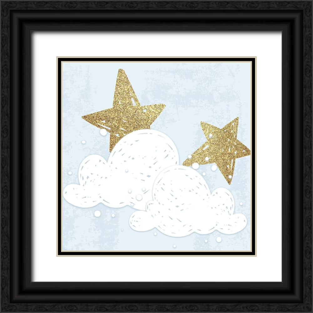 Black Ornate Wood Framed Art Print S759
