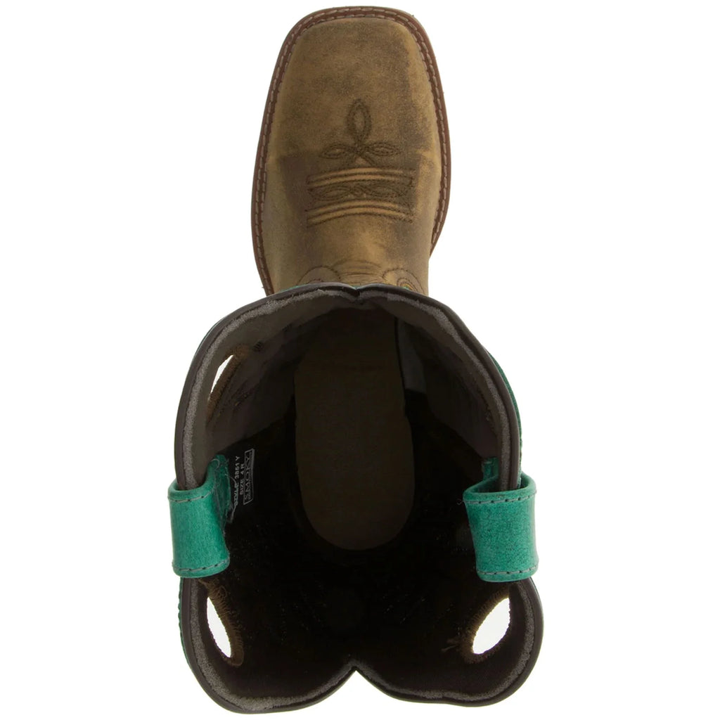 Brown Distress Turquoise Western Boots A933573