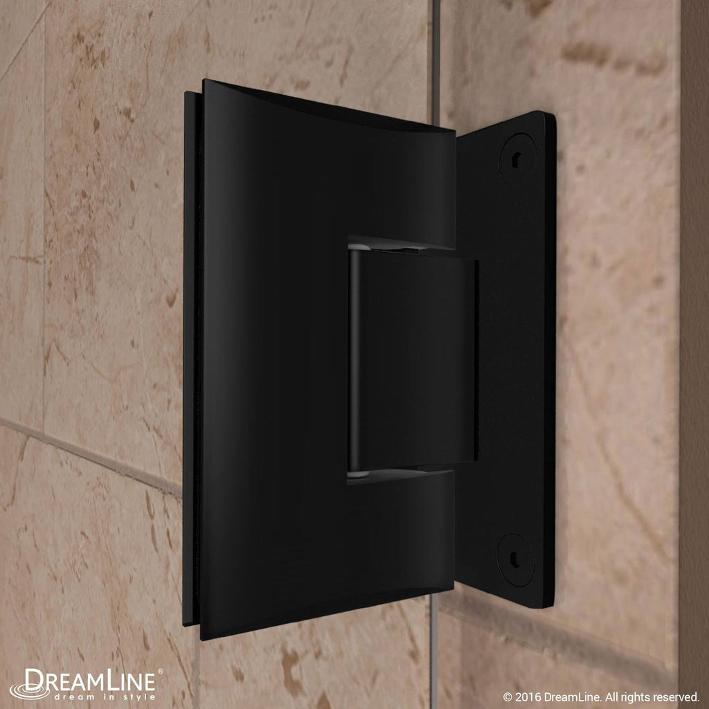Satin Black Hinged Shower Door W491584