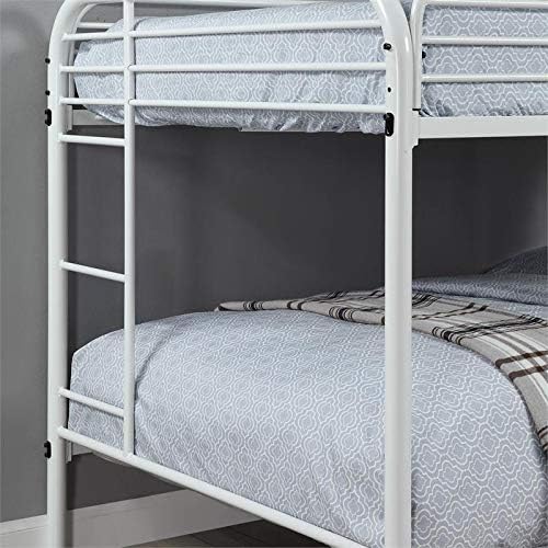 White Metal Twin Over Twin Bunk Bed D708