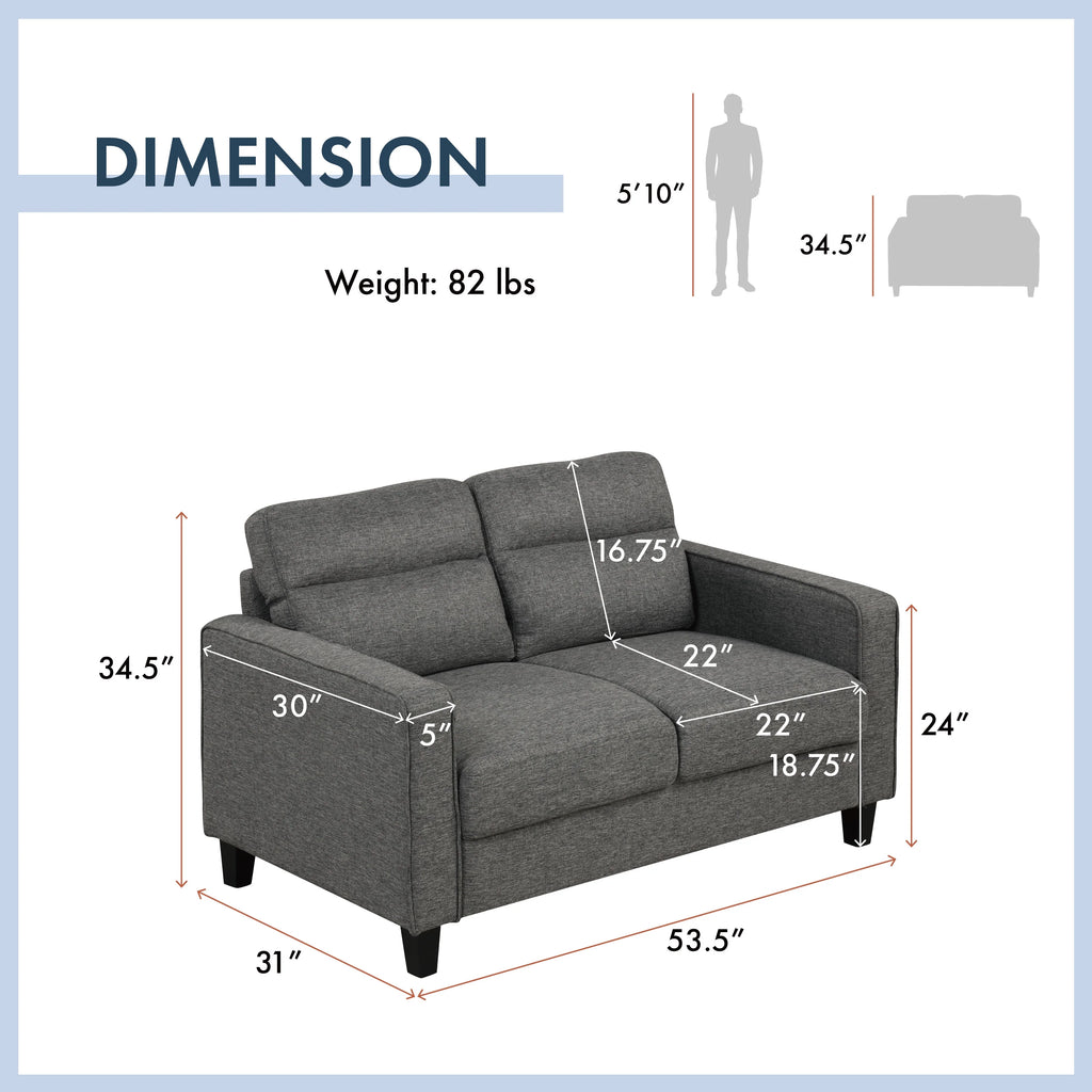 Gray 2 Seater Loveseat in Performance Fabric D890962