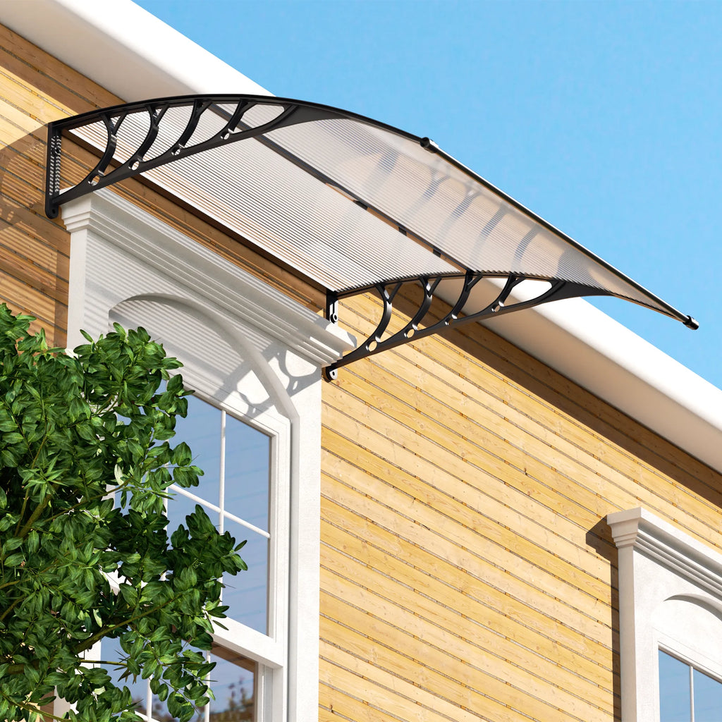 Black Polycarbonate Window Awning and Door Canopy Y242