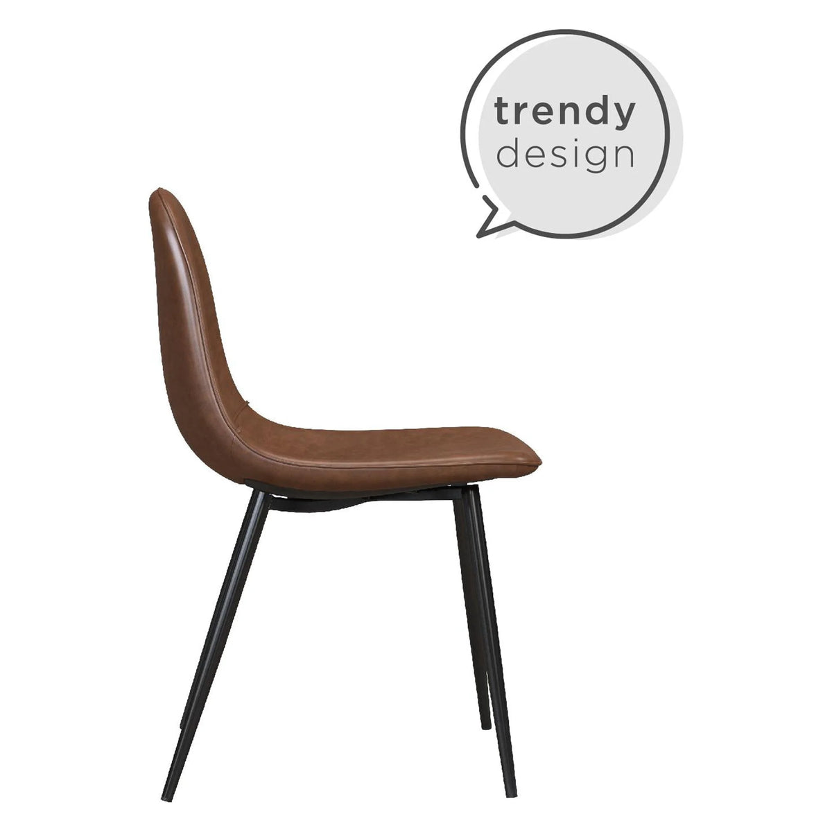 Camel Faux Leather Upholstered Dining Chair, Set of 4 R409810