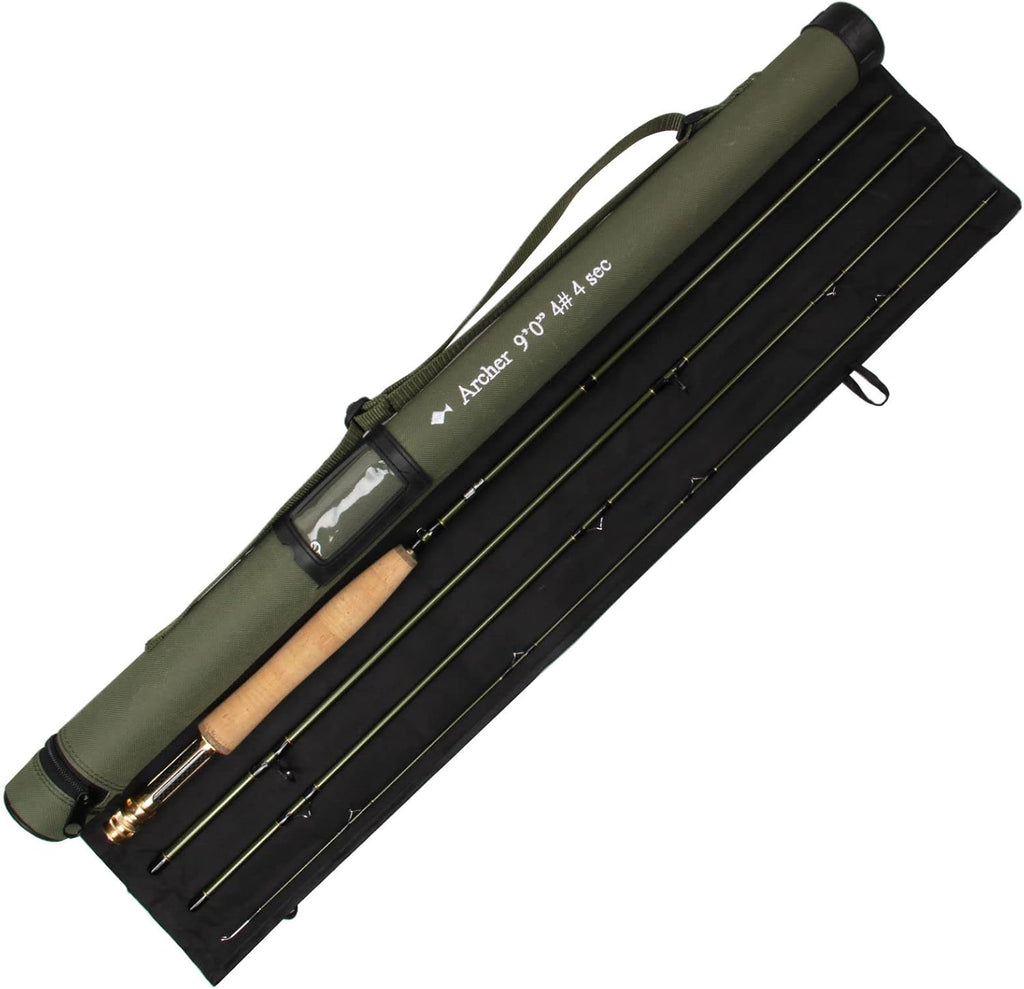 4 Section 3/4/5/8WT Fast Action Dark Green Fly Rod M6552