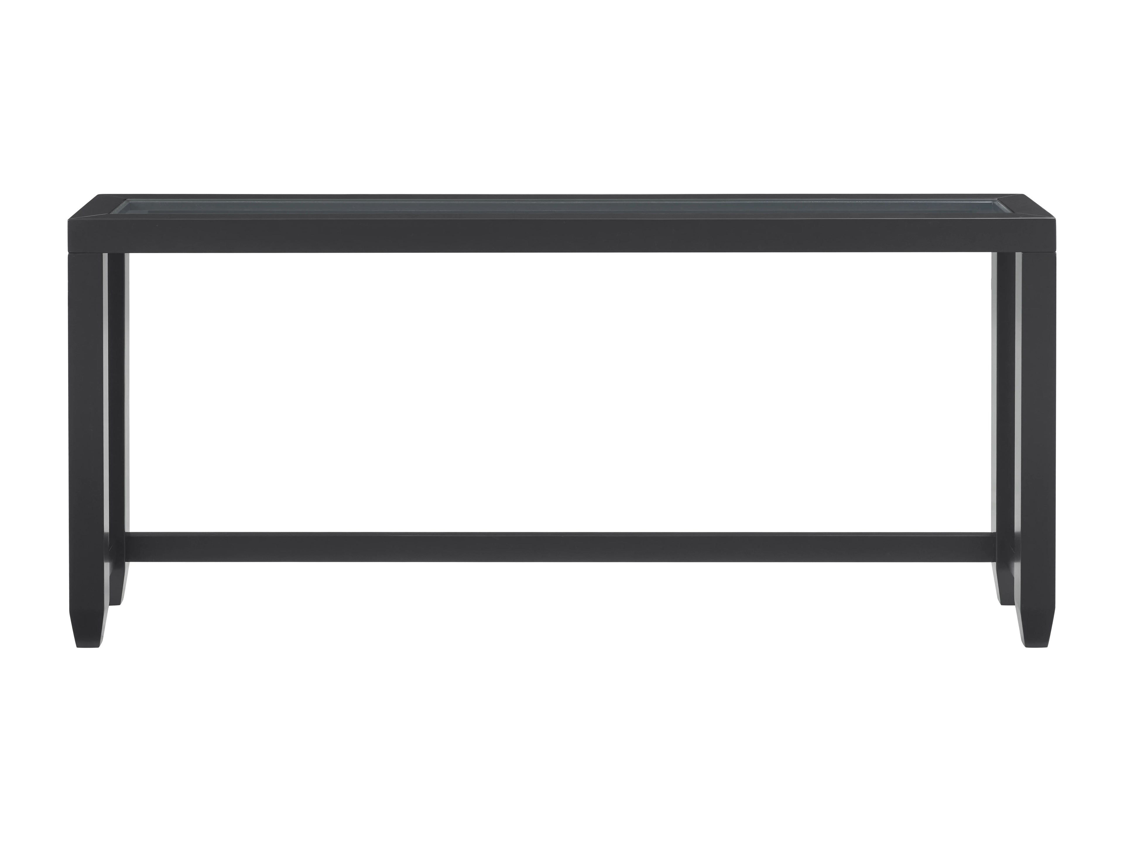 Black Glass Top Sofa Console Table H450