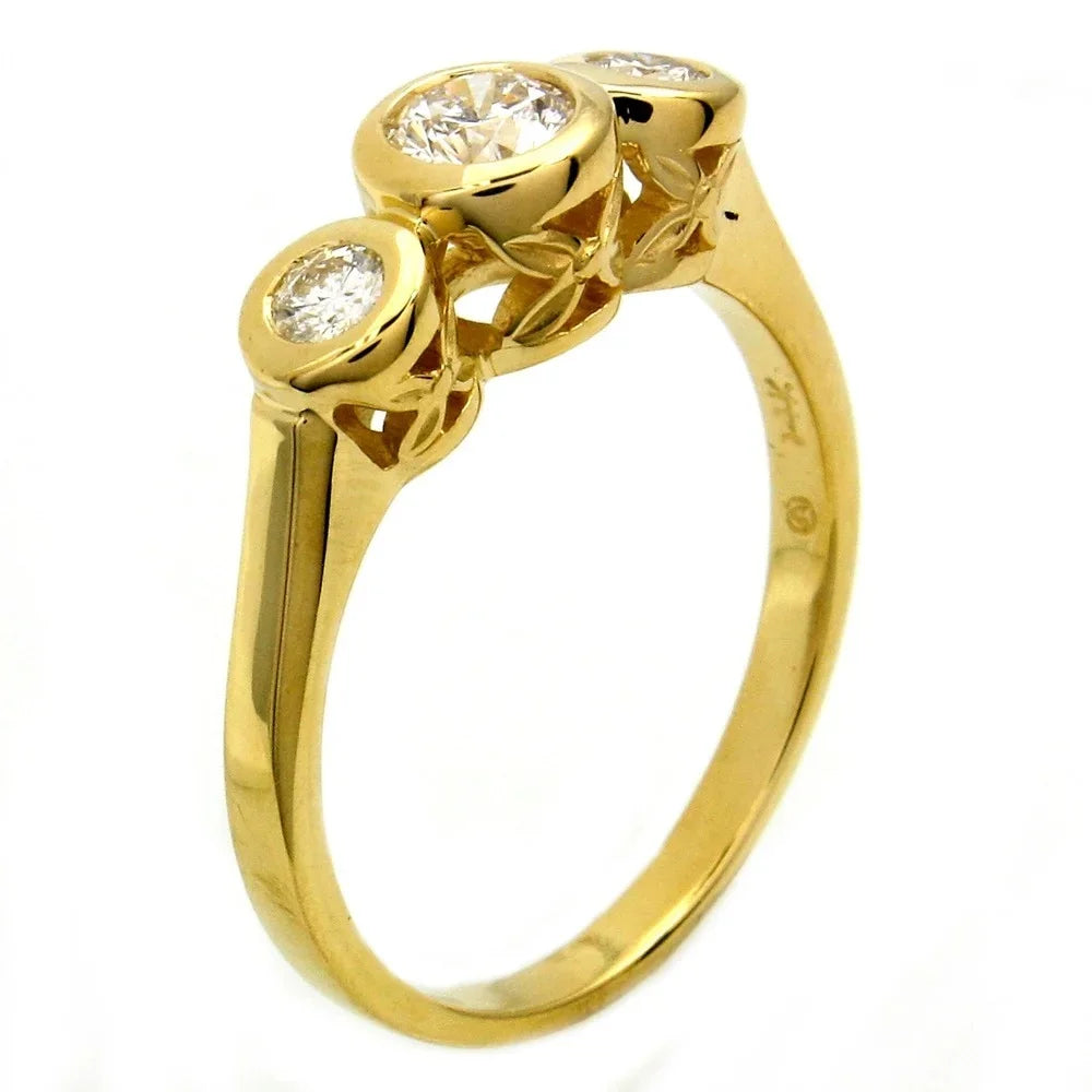 14K Yellow Gold Three-Stone Diamond Ring W52537