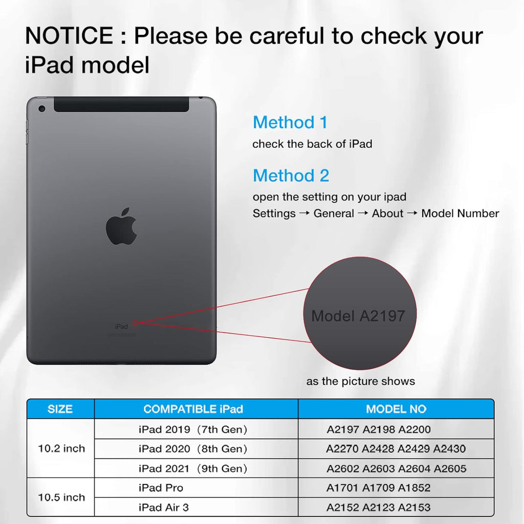Detachable Wireless Bluetooth Keyboard Case with Trackpad for iPad U353585