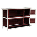 54 inch 2-Story Weatherproof Stackable Elevated Wooden Rabbit Hutch with Enclosed Run and Pull-Out Trays F630538