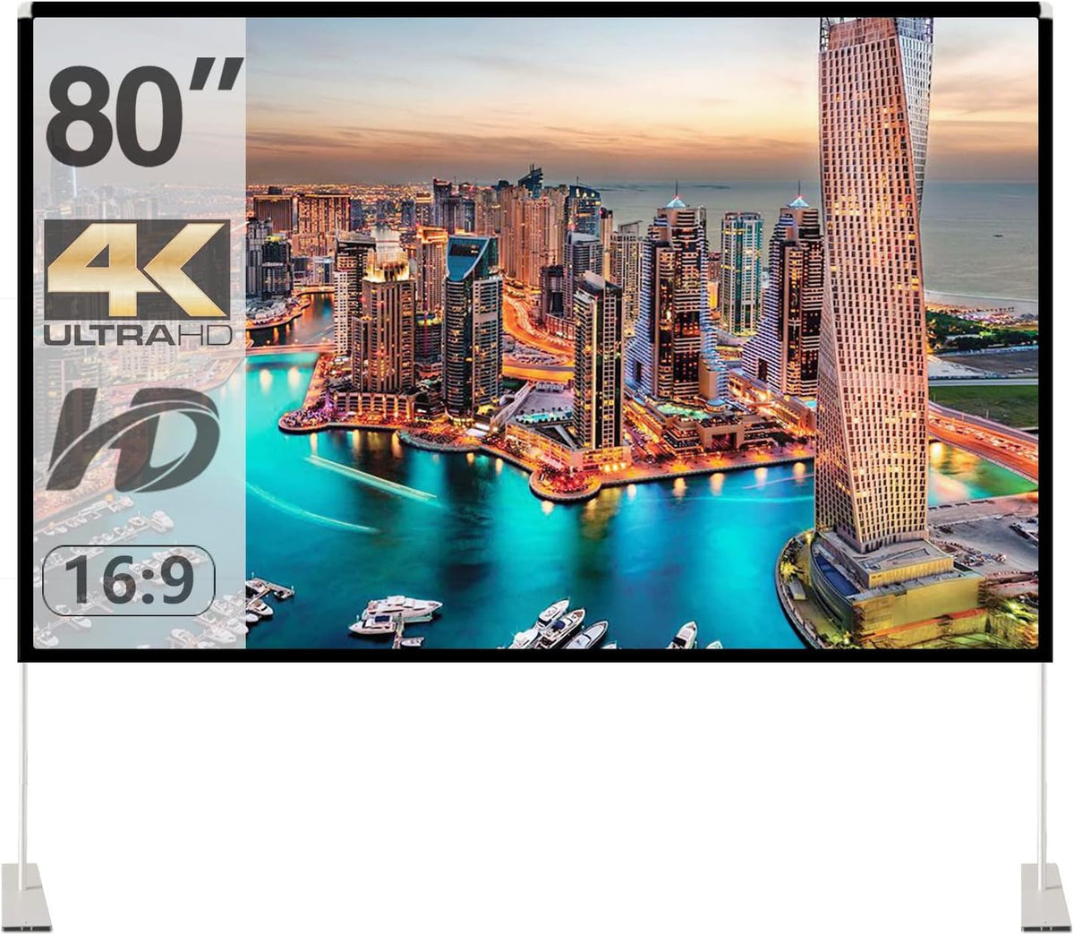 80 inch Portable Projector Screen with Stand and Carry Bag G14045