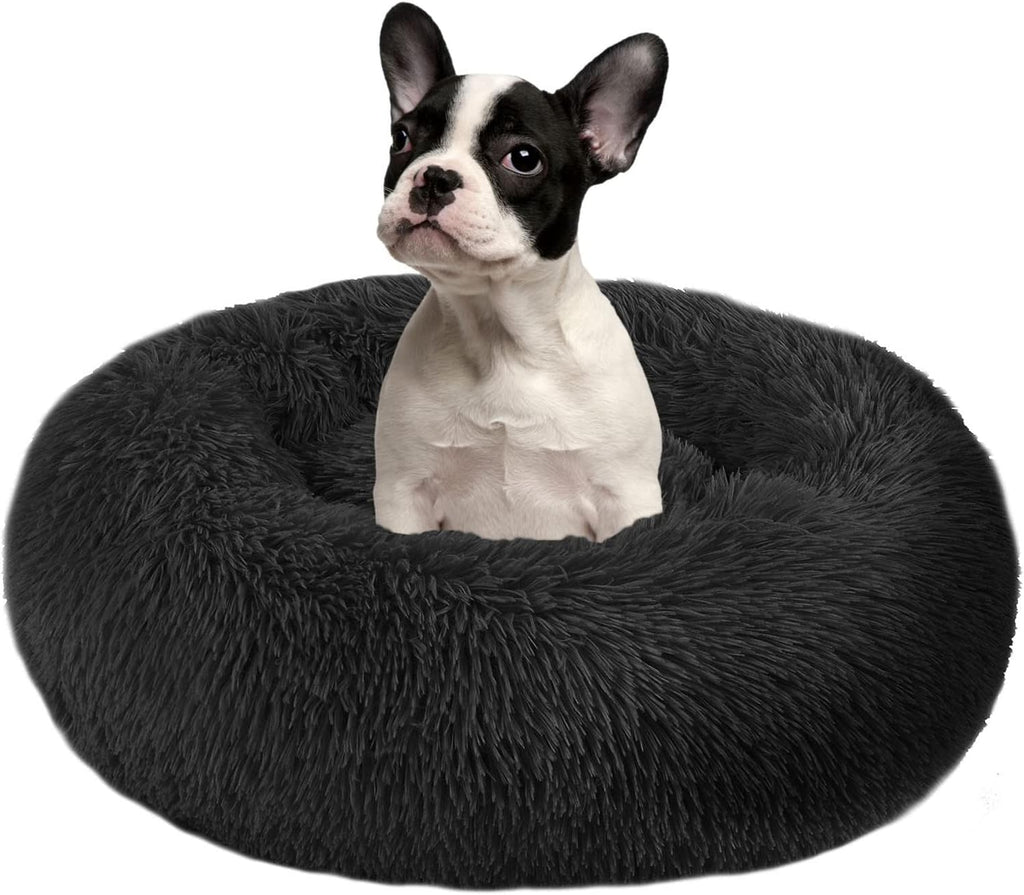 Calming Dog Bed Faux Fur Donut Cuddler Washable Pack of 2 A828
