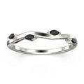 Marquise Cut Black Diamond Vine Ring 10k White Gold T528376