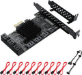 PCIe SATA Card 8 Port with 8 SATA Cables and Low Profile Bracket, Pack of 2 H752