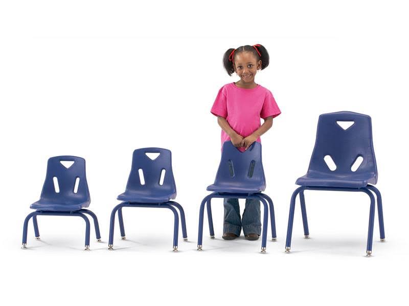 Green Stacking Chairs with Powder-Coated Legs, Set of 6 E710
