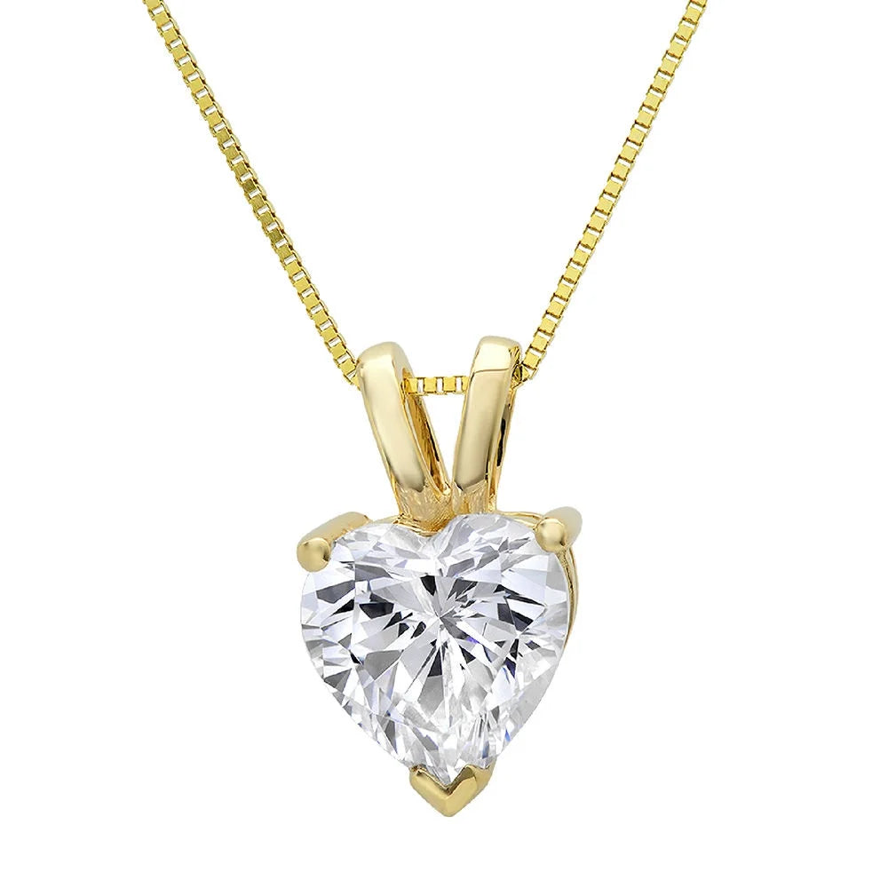 18k Yellow Gold Blue Simulated Diamond Pendant with Gold Chain P65881