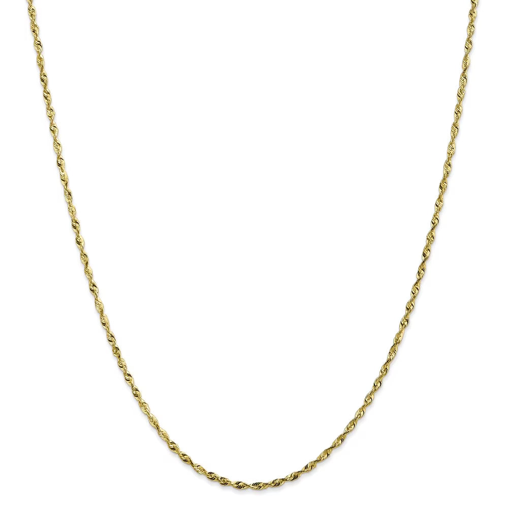 10kt Yellow Gold 1.8mm Diamond-Cut Lightweight Rope Chain 16 inch F476