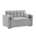 Pink Fabric Convertible Sleeper Sofa Bed with Toss Pillows F762107
