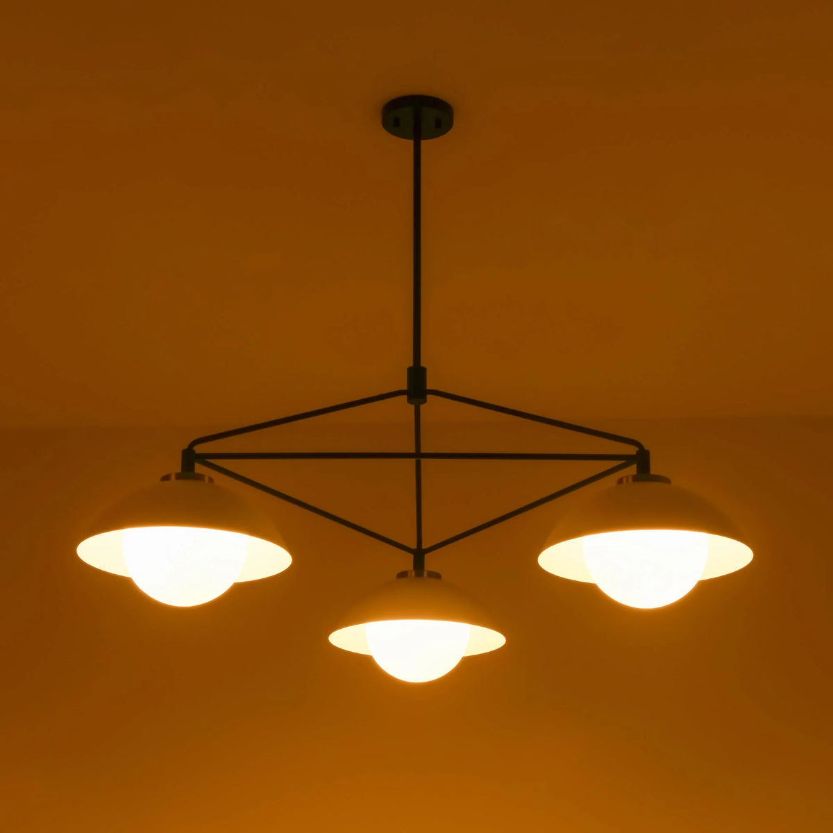 3-Light Dimmable Glass Dome Chandelier V34792