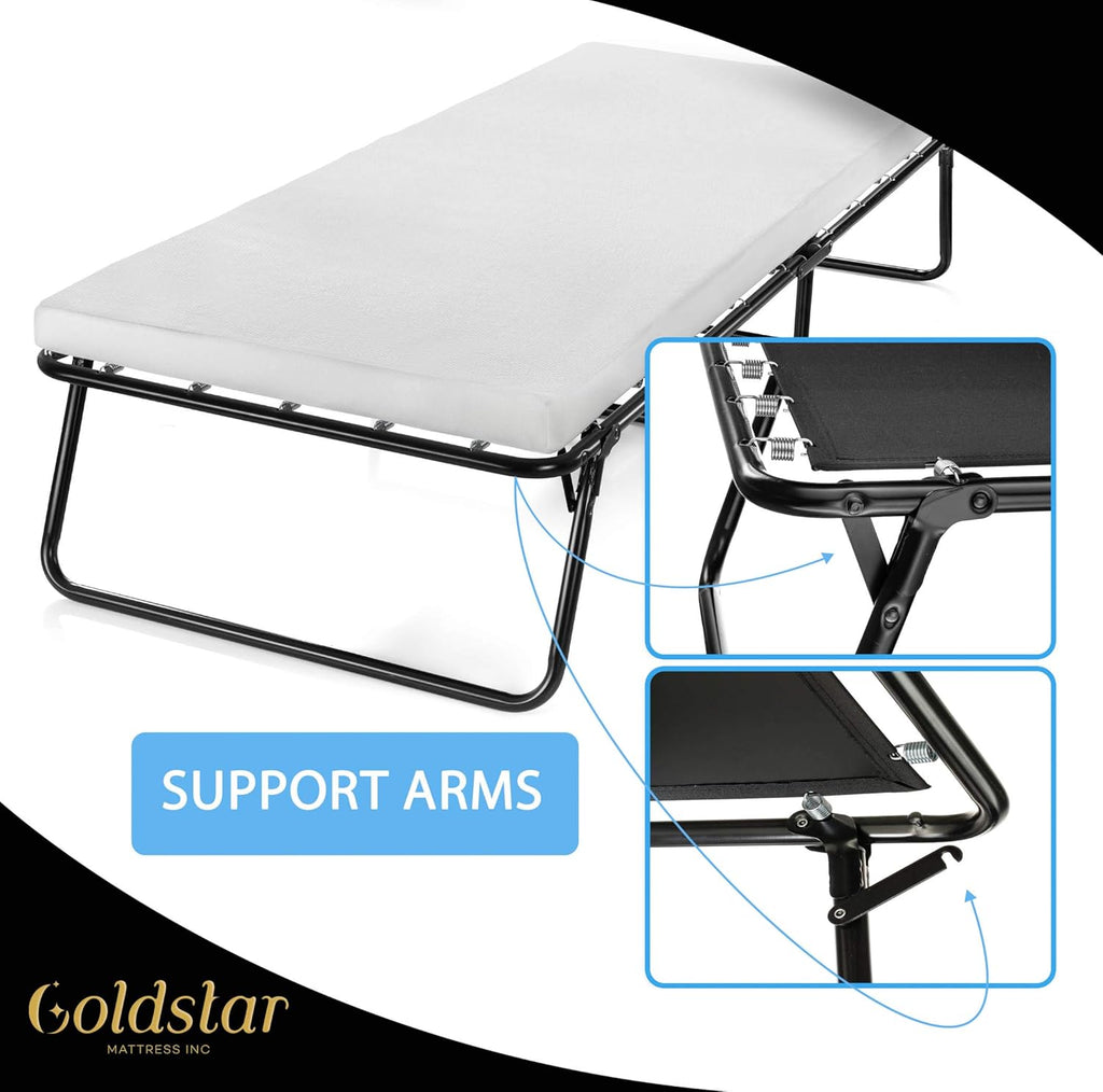 Rollaway Folding Guest Bed with 3-Inch Memory Foam Mattress A2964