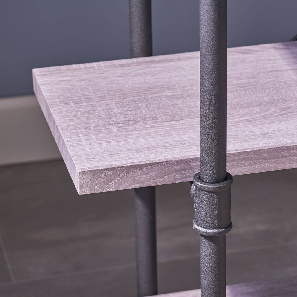 4-Tier Industrial Shelf in Dark Brown F6883